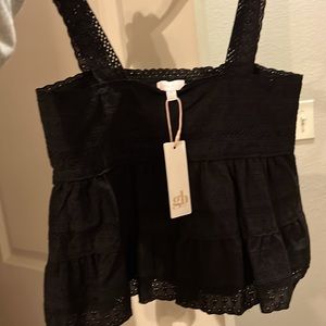 GB girls black summer top Youth medium NWT